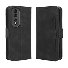 Leather Case Stands Flip Cover Holder BY3 for Huawei Honor 80 Pro Flat 5G Black