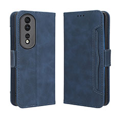 Leather Case Stands Flip Cover Holder BY3 for Huawei Honor 80 Pro Flat 5G Blue