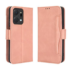 Leather Case Stands Flip Cover Holder BY3 for Huawei Honor X7a Pink