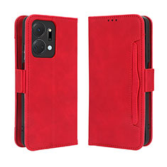 Leather Case Stands Flip Cover Holder BY3 for Huawei Honor X7a Red