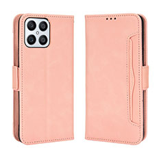 Leather Case Stands Flip Cover Holder BY3 for Huawei Honor X8 4G Pink