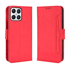 Leather Case Stands Flip Cover Holder BY3 for Huawei Honor X8 4G Red