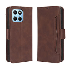 Leather Case Stands Flip Cover Holder BY3 for Huawei Honor X8a 5G Brown