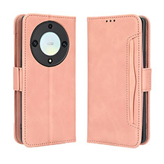 Leather Case Stands Flip Cover Holder BY3 for Huawei Honor X9a 5G Pink