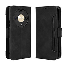 Leather Case Stands Flip Cover Holder BY3 for Huawei Honor X9b 5G Black