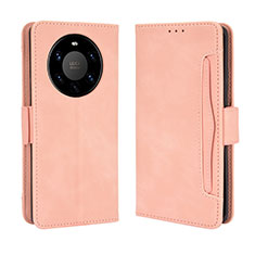 Leather Case Stands Flip Cover Holder BY3 for Huawei Mate 40 Pro+ Plus Pink