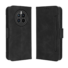 Leather Case Stands Flip Cover Holder BY3 for Huawei Mate 50 Black