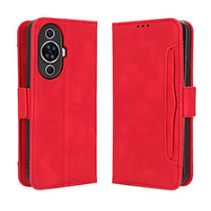 Leather Case Stands Flip Cover Holder BY3 for Huawei Nova 11 Red