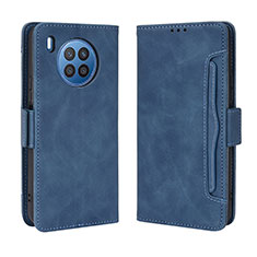 Leather Case Stands Flip Cover Holder BY3 for Huawei Nova 8i Blue