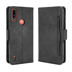 Leather Case Stands Flip Cover Holder BY3 for Motorola Moto E7 Power Black