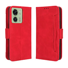 Leather Case Stands Flip Cover Holder BY3 for Motorola Moto Edge (2023) 5G Red