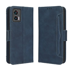 Leather Case Stands Flip Cover Holder BY3 for Motorola Moto Edge 30 Lite 5G Blue