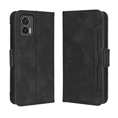 Leather Case Stands Flip Cover Holder BY3 for Motorola Moto Edge 30 Neo 5G Black