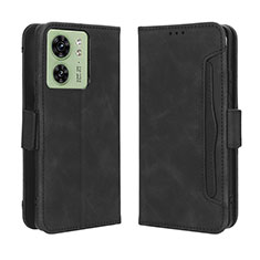 Leather Case Stands Flip Cover Holder BY3 for Motorola Moto Edge 40 5G Black