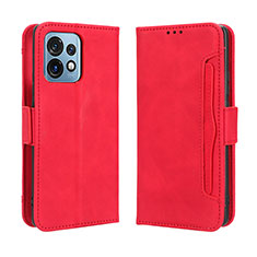 Leather Case Stands Flip Cover Holder BY3 for Motorola Moto Edge Plus (2023) 5G Red