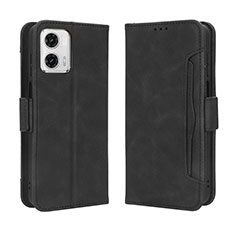 Leather Case Stands Flip Cover Holder BY3 for Motorola Moto G 5G (2023) Black