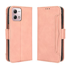 Leather Case Stands Flip Cover Holder BY3 for Motorola Moto G Stylus (2023) 4G Pink