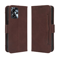 Leather Case Stands Flip Cover Holder BY3 for Motorola Moto G13 Brown