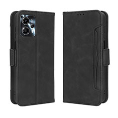 Leather Case Stands Flip Cover Holder BY3 for Motorola Moto G23 Black