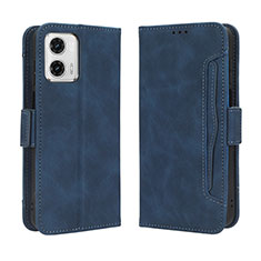 Leather Case Stands Flip Cover Holder BY3 for Motorola Moto G73 5G Blue