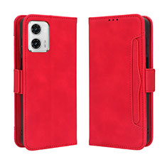 Leather Case Stands Flip Cover Holder BY3 for Motorola Moto G73 5G Red