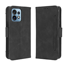 Leather Case Stands Flip Cover Holder BY3 for Motorola Moto X40 5G Black