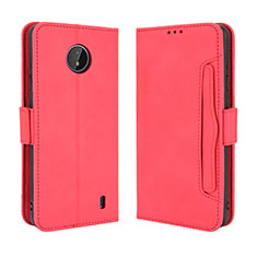 Leather Case Stands Flip Cover Holder BY3 for Nokia C10 Red