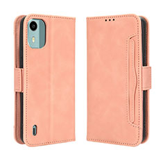 Leather Case Stands Flip Cover Holder BY3 for Nokia C12 Plus Pink