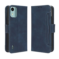 Leather Case Stands Flip Cover Holder BY3 for Nokia C12 Pro Blue