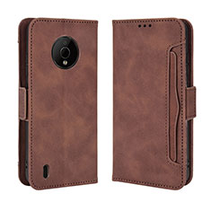 Leather Case Stands Flip Cover Holder BY3 for Nokia C200 Brown