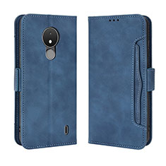 Leather Case Stands Flip Cover Holder BY3 for Nokia C21 Blue