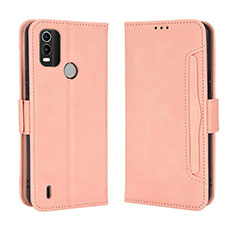 Leather Case Stands Flip Cover Holder BY3 for Nokia C21 Plus Pink