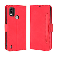 Leather Case Stands Flip Cover Holder BY3 for Nokia C21 Plus Red