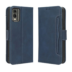 Leather Case Stands Flip Cover Holder BY3 for Nokia C210 Blue