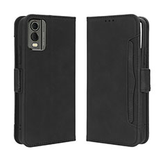 Leather Case Stands Flip Cover Holder BY3 for Nokia C32 Black