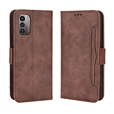 Leather Case Stands Flip Cover Holder BY3 for Nokia G11 Brown