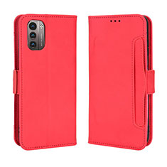 Leather Case Stands Flip Cover Holder BY3 for Nokia G21 Red