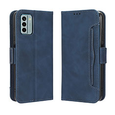 Leather Case Stands Flip Cover Holder BY3 for Nokia G22 Blue