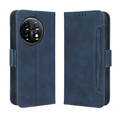 Leather Case Stands Flip Cover Holder BY3 for OnePlus 11 5G Blue