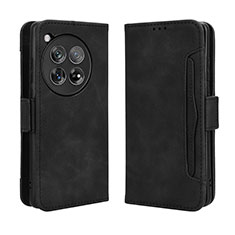 Leather Case Stands Flip Cover Holder BY3 for OnePlus 12 5G Black