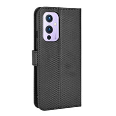 Leather Case Stands Flip Cover Holder BY3 for OnePlus 9 5G Black