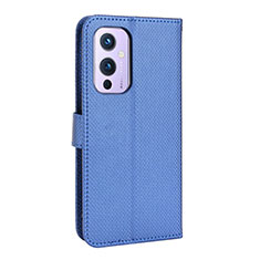 Leather Case Stands Flip Cover Holder BY3 for OnePlus 9 5G Blue