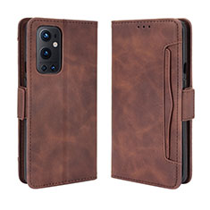 Leather Case Stands Flip Cover Holder BY3 for OnePlus 9 Pro 5G Brown