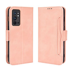 Leather Case Stands Flip Cover Holder BY3 for OnePlus 9RT 5G Pink