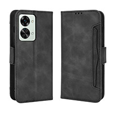 Leather Case Stands Flip Cover Holder BY3 for OnePlus Nord 2T 5G Black