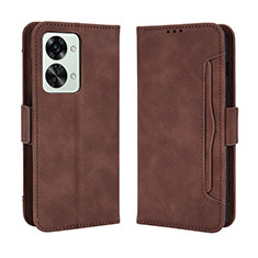 Leather Case Stands Flip Cover Holder BY3 for OnePlus Nord 2T 5G Brown