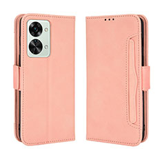 Leather Case Stands Flip Cover Holder BY3 for OnePlus Nord 2T 5G Pink