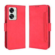 Leather Case Stands Flip Cover Holder BY3 for OnePlus Nord 2T 5G Red