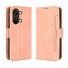 Leather Case Stands Flip Cover Holder BY3 for OnePlus Nord 3 5G Pink