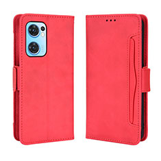 Leather Case Stands Flip Cover Holder BY3 for OnePlus Nord CE 2 5G Red